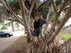 We HAD to get a photo of us in the most unusual tree ever.