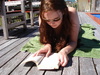 Enjoying some poolside relaxation - look at the book reading concentration!!