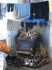 Drying in Jumbo Hutt - after a group effort of 'stick collecting' while Gini stoked the fire to a blaze