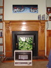 Classic fireplace with gas heater!