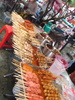 Meat on a stick, sold by street vendors