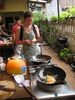 Gini preparing her spring rolls, at the Thai Cooking class in Chiang Mai.