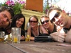 Dave, Jen, Gini, Tom and James enjoying a jug of pimms, darling.