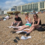 Pizza on the pebbles.