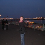 On our way to the pier - someone's happy!