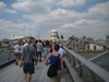 Crossing the Millennium Bridge towards St Pauls.  Paul with his new haircut.