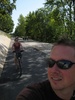 Riding down the Rhone River track on our Velo.v's