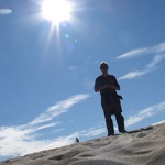 We are at the beach but with no water to swim in!