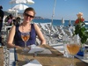 Wine at a beachside restaurant - bliss!