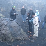a volcanic "bomb" - this rock exploded out of the pressurised crater.