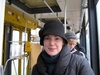 Warsaw: Mushroom head in a tram
