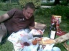 Picnic of all sorts of goodies - in the massive park, in lyon.