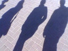 Our shadows, at manly beach. Another beautiful day in sydney.