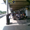 Today we head back to bangkok for the day. Waiting for the train at Ayutthaya station. Where's Gini?