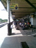 Today we head back to bangkok for the day. Waiting for the train at Ayutthaya station. Where's Gini?