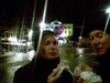 Made it to Chamonix by bus. Enjoying burgers in the cold. Fantastic!