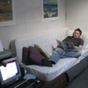 The tang mattress couch and Dukey the old imac (good for music and   everything else :-) )