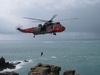 The highlight of Lands End - a rescue helicopter strutting its stuff!