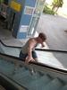 Dan, forced to run up a massive escalator the wrong way in the searing heat. Reminded me of Gladiators :P