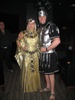 Dan and Jo - ahh, rather Mark Anthony and Cleopatra in their wedding outfits