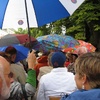 Luckily (?) we didn't need our own umbrella, as the lady two in front of us carried a beach umbrella! (The poor bald guy in front of us kept getting poked by it on his noggin).
