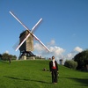 Gini with the huge windmill hill behind her.