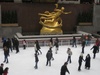 Ice skating outside the Rockefeller Center