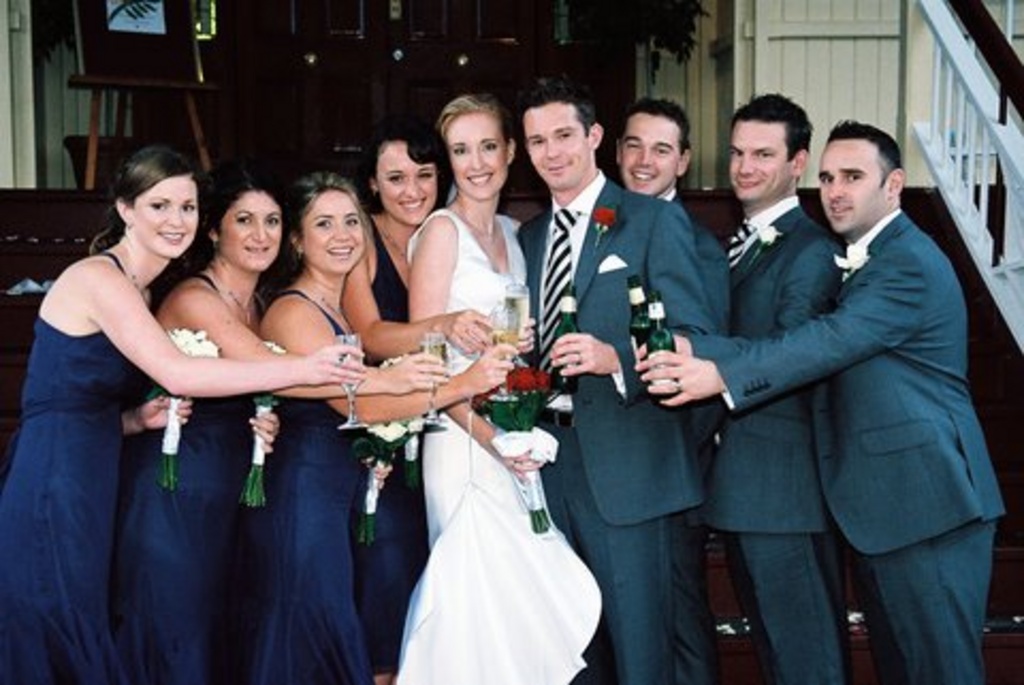 The bridal party celebrating Graham &amp; Lisa being married! The first for the Turner family!