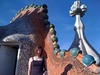 On the roof terrace of the Gaudi designed apartments - Casa Batllo in Barcelona. Incredible!