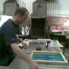 My taxi print job being screen printed &amp; flocked - very exciting