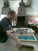 My taxi print job being screen printed & flocked - very exciting