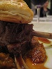Mmmmmm. Lamb cutlet with a mushroom pie on top!