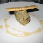 Blue cheese thingy with a cracker on top. Not to everyone's taste but Tom loved it.