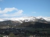 The view out towards the Wallace monument with the snow capped hills behind