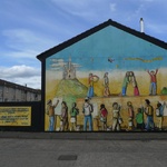 Mural based around the funding being cut for Education in the troubled areas
