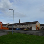 Protestant troubled area with murals on every block end