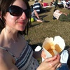 Anna enjoying the food & sun, 2010