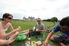 Baguette picnic infront of Château de Chambord