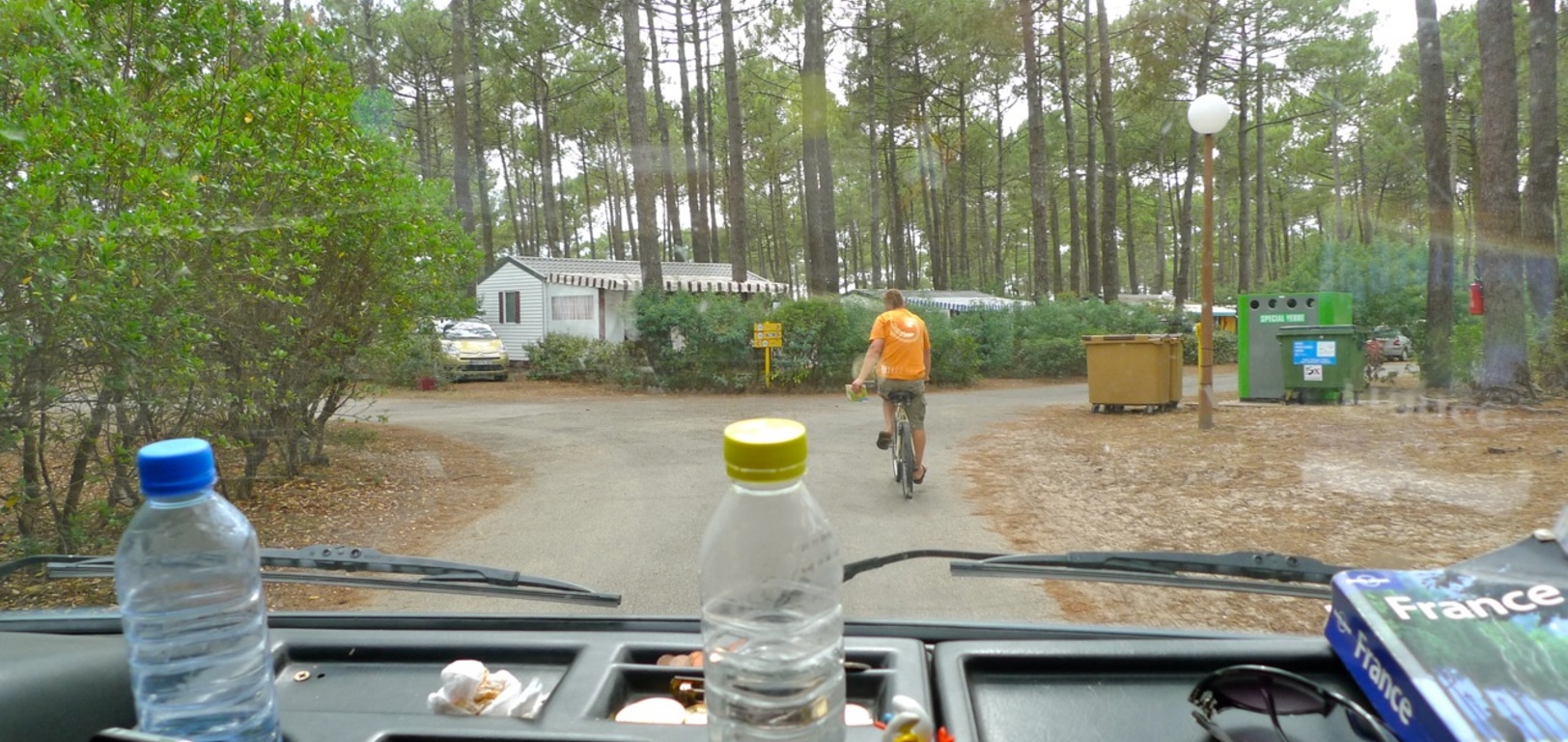 Being shown to our pitch at Biscarrosse