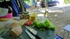 Santiago de Compostela campsite lunch