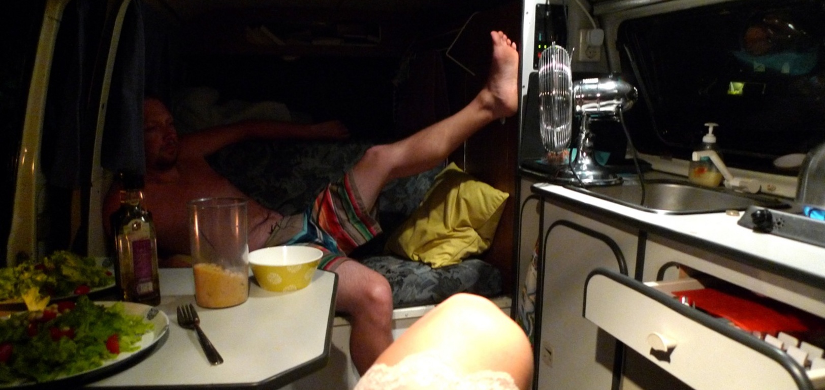 We break the fan out to help cool off over a tasty couscous salad.