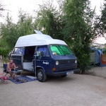 Smurf spot at the campsite - 30 euro a night though!