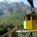 On the cable car ride up to Montserrat