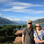 Mum & Dad looking out over Lake Como from Bellagio