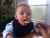 Alex, enjoying his spoon feeding