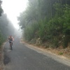 Biking through the mist of Parque Natural de Sintra Cascais on the way to Sintra Vile