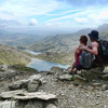 The amazing view from near the top of Mount Snowdon. The weather gods surely shined upon us today!