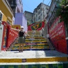Amazing Escadaria de Selaron, tiled staircase in Rio by a Chilian artist. Features a few NZ tiles here and there!
