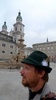 Tom with his new hat in Residenzplatz, Salzburg. Tomorrow we see if the hills are still alive and hopefully see a Mozart piano concert.
