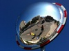 Fantastic fish eye mirror near Camp Mario, Bol, Brac Island. Beautiful weather today so to the beach we go!